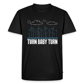 La technologie des éoliennes tourne bébé vers l’énergie renouvelable - T-shirt Premium bio Homme - noir - Devant - Nico (187cm)