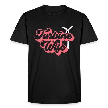Wind Turbine Tech Turbine Wife Loves Green Energy - Men's Premium Organic T-Shirt - black - Front - Nico (187cm)