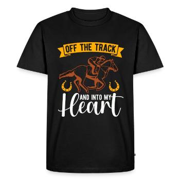 Course de chevaux hors piste et animaux Coureur de chevaux - T-shirt Premium bio Homme - noir - Devant - Nico (187cm)