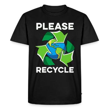 Recycling Please Recycle Reuse Go Green Recycler - Men's Premium Organic T-Shirt - black - Front - Nico (187cm)