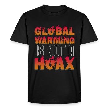 Le réchauffement climatique n’est pas un canular de sensibilisation à l’environnement - T-shirt Premium bio Homme - noir - Devant - Nico (187cm)