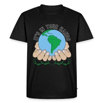 Le réchauffement climatique est entre vos mains Activisme climatique - T-shirt Premium bio Homme - noir - Devant - Nico (187cm)