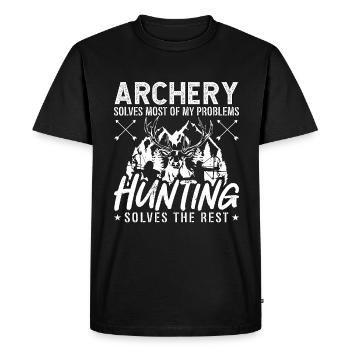 Bowhunting Archery Solves Most Of Target Bowhunter - Men's Premium Organic T-Shirt - black - Front - Nico (187cm)