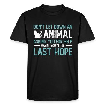 Les animaux abandonnés ne laissent pas tomber un animal sans abri - T-shirt Premium bio Homme - noir - Devant - Nico (187cm)