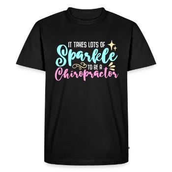 Chiropratique Il faut de l’éclat pour être chiro docteur - T-shirt Premium bio Homme - noir - Devant - Nico (187cm)