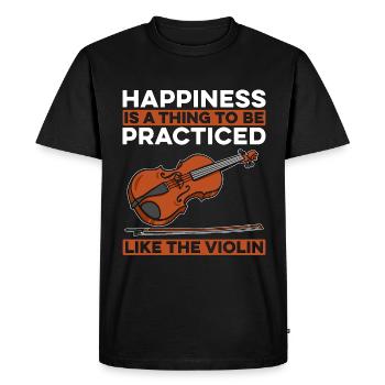 Violin Happiness Is A Thing To Musical Violinist - Men's Premium Organic T-Shirt - black - Front - Nico (187cm)