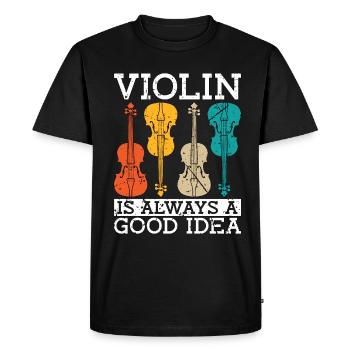 Le violon est toujours un violoniste de musique classique rétro - T-shirt Premium bio Homme - noir - Devant - Nico (187cm)