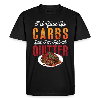 Low Carb Diet I'd Give Up Carbs Healthy Lifestyle - Men's Premium Organic T-Shirt - black - Front - Nico (187cm)