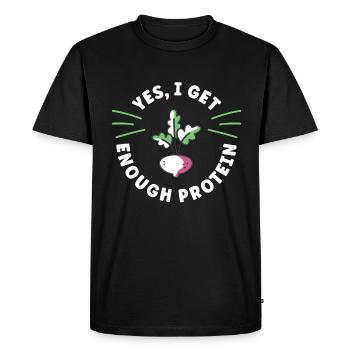 Régime végétalien Oui, j'obtiens assez de viande à base de plantes sans - T-shirt Premium bio Homme - noir - Devant - Nico (187cm)