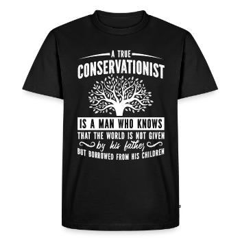 Un vrai écologiste aime la nature - T-shirt Premium bio Homme - noir - Devant - Nico (187cm)