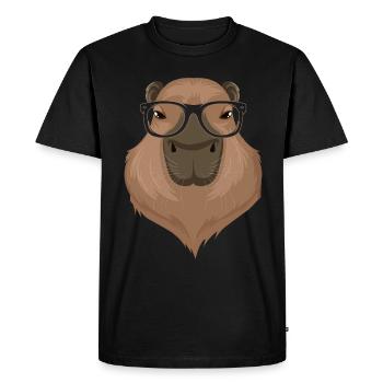Capybara Mama Papa Rongeur Animal Nerd - T-shirt Premium bio Homme - noir - Devant - Nico (187cm)