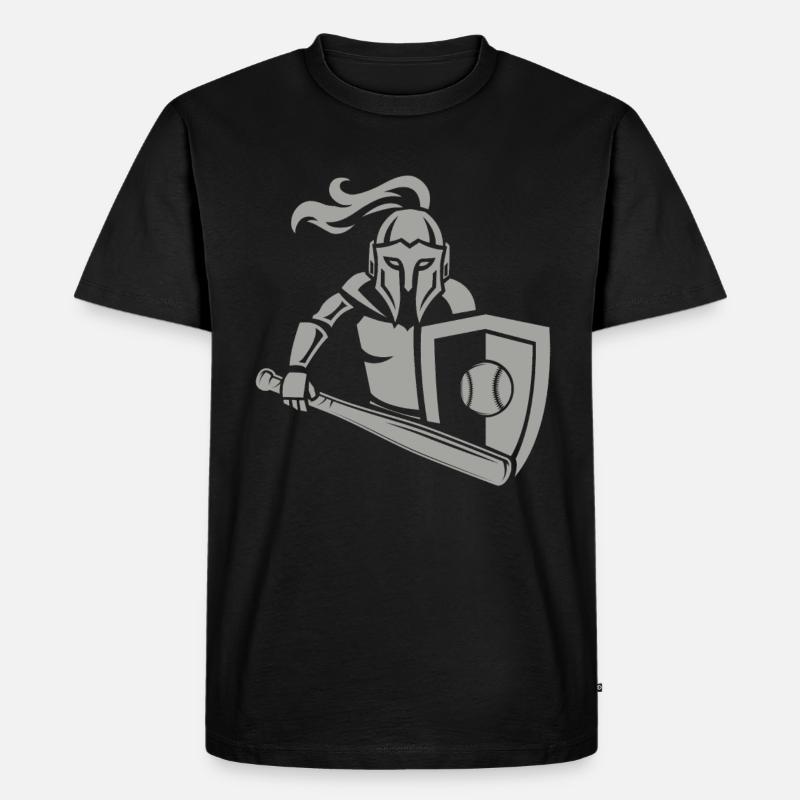 Mittelalterlicher Ritter Baseball - Männer Premium Bio T-Shirt - Schwarz