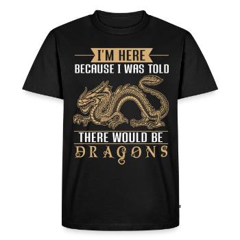 Men Boys Medieval Dragon Lover - Men's Premium Organic T-Shirt - black - Front - Nico (187cm)