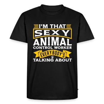 Officier animalier Je suis cet officier policier sexy - T-shirt Premium bio Homme - noir - Devant - Nico (187cm)