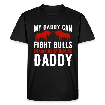 La tauromachie mon papa peut combattre le torero torero - T-shirt Premium bio Homme - noir - Devant - Nico (187cm)
