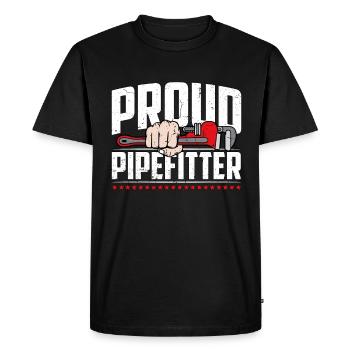 Pipefitter Proud Pipefitter Laborer Construction - Men's Premium Organic T-Shirt - black - Front - Nico (187cm)