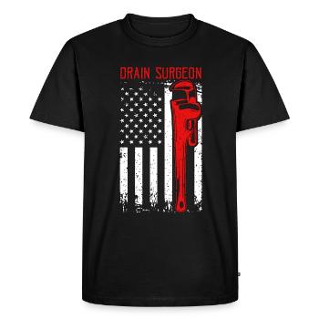 Pipefitter Drain Surgeon Pipe Wrench Pipefitters - Men's Premium Organic T-Shirt - black - Front - Nico (187cm)