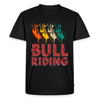 Bull Riding Retro Bucking Bull Cowboy Bull Rider - T-shirt Premium bio Homme - noir - Devant - Nico (187cm)