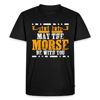 Radio amateur Que le morse soit avec vous Opérateur radio - T-shirt Premium bio Homme - noir - Devant - Nico (187cm)