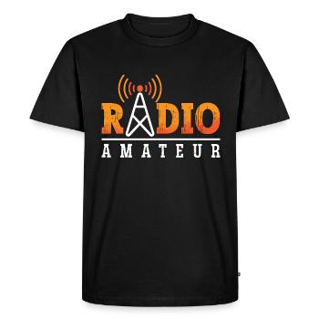 Un radioamateur amateur aime l’antenne Opérateur radio amateur - T-shirt Premium bio Homme - noir - Devant - Nico (187cm)