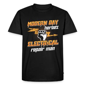 Electronics Repair Modern Day Heroes Repair Worker - Men's Premium Organic T-Shirt - black - Front - Nico (187cm)