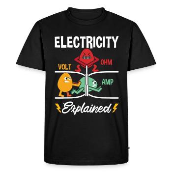 Electronics Repair Electricity Volt Ohm Electrical - Men's Premium Organic T-Shirt - black - Front - Nico (187cm)