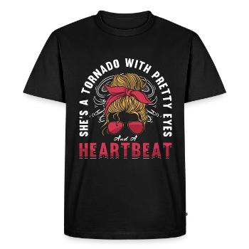 Tornadoes She's A Tornado With Loves Storm Chasing - Men's Premium Organic T-Shirt - black - Front - Nico (187cm)