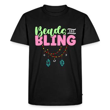 Perles de perles et perles de perles Bling Perle de bijoux - T-shirt Premium bio Homme - noir - Devant - Nico (187cm)