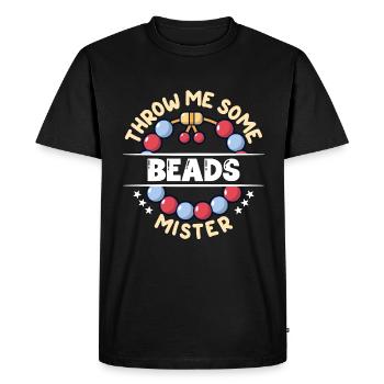 Perles Lancez-moi des perles Monsieur Bijoux Perle - T-shirt Premium bio Homme - noir - Devant - Nico (187cm)