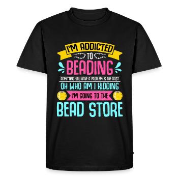 Perlage Je suis accro au perlage Perle Perlage - T-shirt Premium bio Homme - noir - Devant - Nico (187cm)