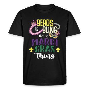 Perles de perles et Bling C’est un perlateur de bijoux perlé - T-shirt Premium bio Homme - noir - Devant - Nico (187cm)