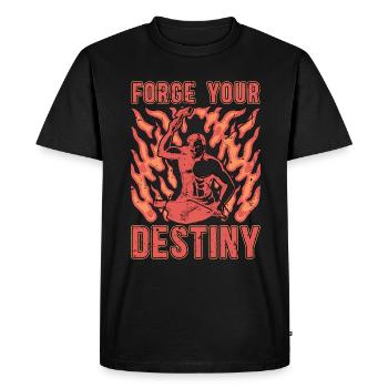 Forging Forge Your Destiny Iron Worker Blacksmiths - Men's Premium Organic T-Shirt - black - Front - Nico (187cm)