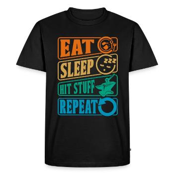 Forger Eat Sleep Hit Retro Goldsmith Blacksmiths - T-shirt Premium bio Homme - noir - Devant - Nico (187cm)