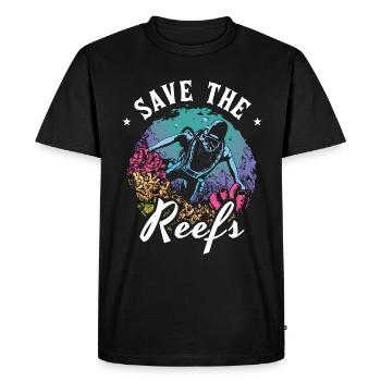 Marine Biology Save The Reefs Underwater Ecology - Men's Premium Organic T-Shirt - black - Front - Nico (187cm)