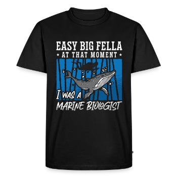 Marine Biology Easy Big Fella Loves Ocean Science - Men's Premium Organic T-Shirt - black - Front - Nico (187cm)