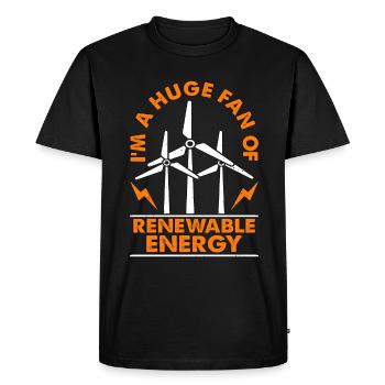 Technologie des éoliennes Je suis un grand fan de l’énergie renouvelable - T-shirt Premium bio Homme - noir - Devant - Nico (187cm)