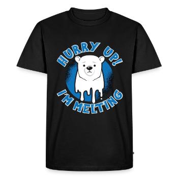 Climate Change Hurry Up I'm Melting Mother Earth - Men's Premium Organic T-Shirt - black - Front - Nico (187cm)