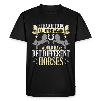 Les courses de chevaux si j’avais à faire partout dans les courses de chevaux - T-shirt Premium bio Homme - noir - Devant - Nico (187cm)