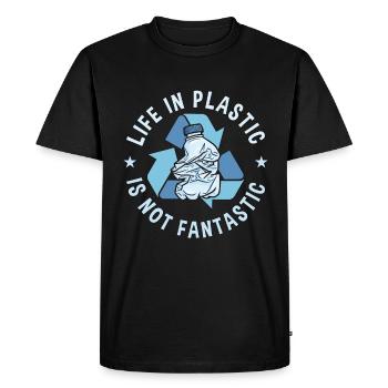 Recycling Life In Plastic Is Recycle Bin Recycler - Men's Premium Organic T-Shirt - black - Front - Nico (187cm)