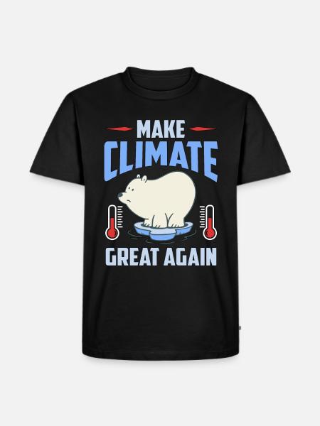Global Warming Make Climate Great Again Awareness - Herre Premium økologisk T-shirt - sort