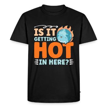 Le réchauffement climatique est-il chaud ici Activisme - T-shirt Premium bio Homme - noir - Devant - Nico (187cm)