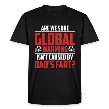Global Warming Are We Sure Global Climate Change - Men's Premium Organic T-Shirt - black - Front - Nico (187cm)