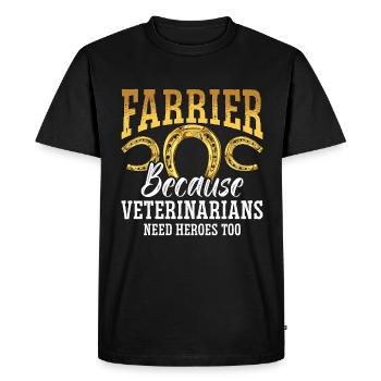 maréchal-ferrant parce que vétérinaires métallurgistes maréchal-ferrants - T-shirt Premium bio Homme - noir - Devant - Nico (187cm)