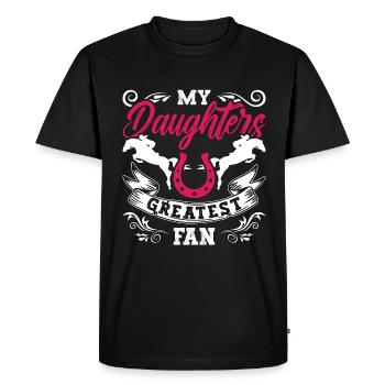 Saut d’obstacles Mes filles Le plus grand saut d’obstacles - T-shirt Premium bio Homme - noir - Devant - Nico (187cm)