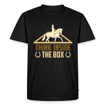 Dressage Pensez à l’intérieur des chevaux Cavalier de dressage - T-shirt Premium bio Homme - noir - Devant - Nico (187cm)