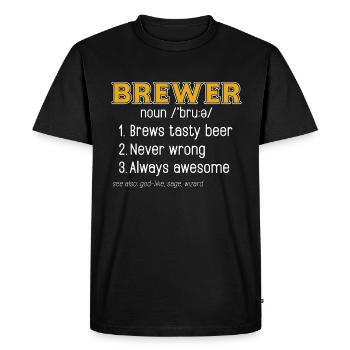 Brasseur de bière brasse de la bière savoureuse brasse du houblon - T-shirt Premium bio Homme - noir - Devant - Nico (187cm)