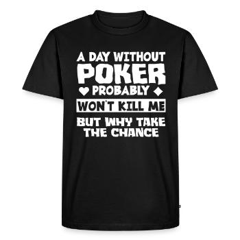 Joueur de poker Joueur de poker Cadeau de poker - T-shirt Premium bio Homme - noir - Devant - Nico (187cm)