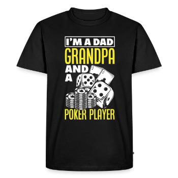 Joueur de poker Joueur de poker Cadeau de poker - T-shirt Premium bio Homme - noir - Devant - Nico (187cm)