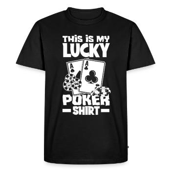 Joueur de poker Joueur de poker Cadeau de poker - T-shirt Premium bio Homme - noir - Devant - Nico (187cm)