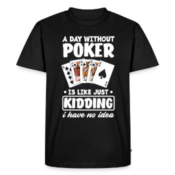 Joueur de poker Joueur de poker Cadeau de poker - T-shirt Premium bio Homme - noir - Devant - Nico (187cm)